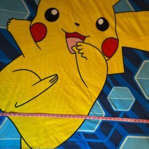 Pokemon Throw Blanket 45x60 Pikachu Yellow Blue Naptime Toddler Cozycore Cosplay